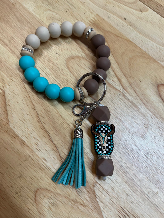 Skully and Turquoise Bangle Keychain (8278076686474)