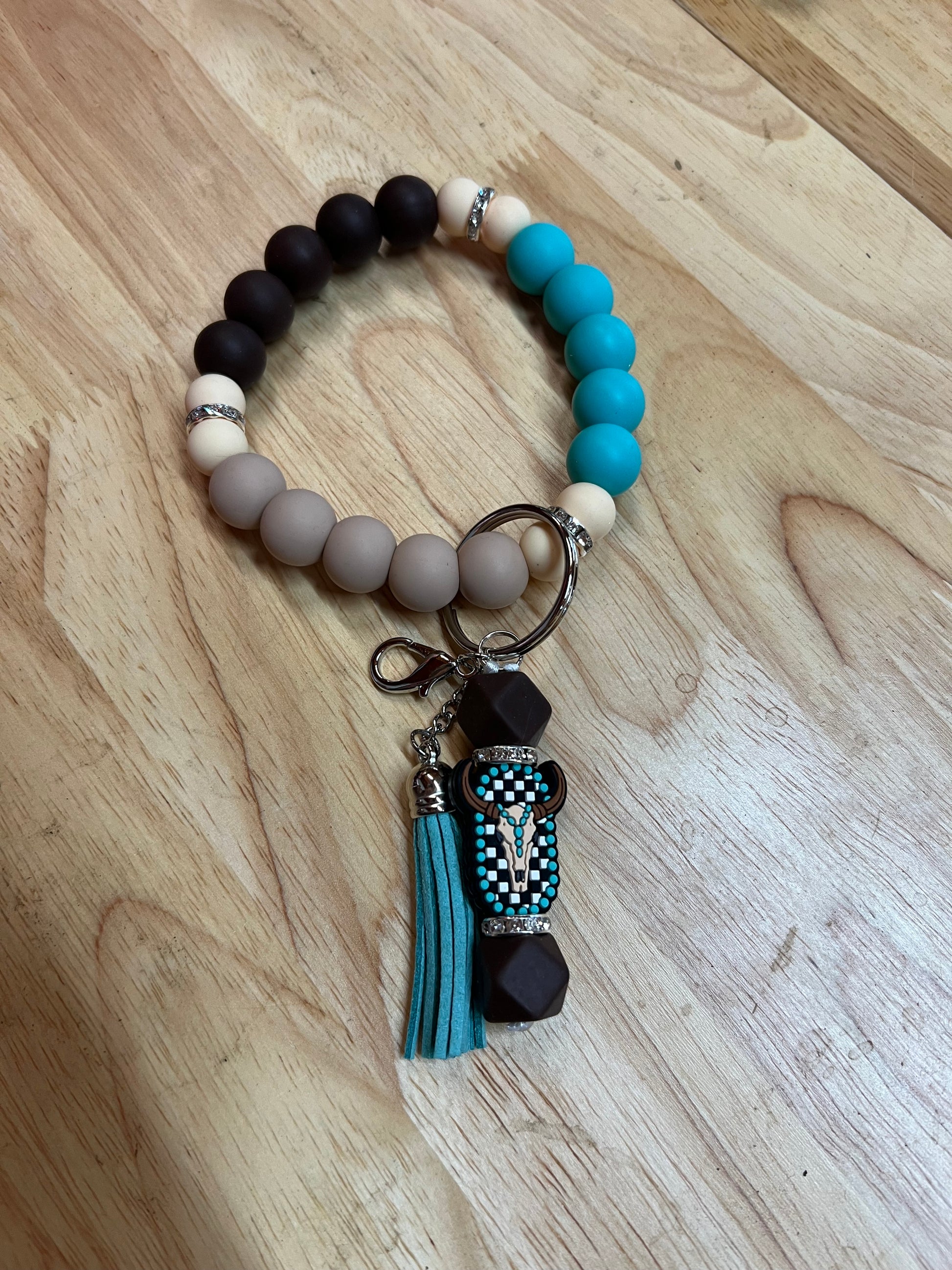 Skully and Turquoise Bangle Keychain (8278076686474)