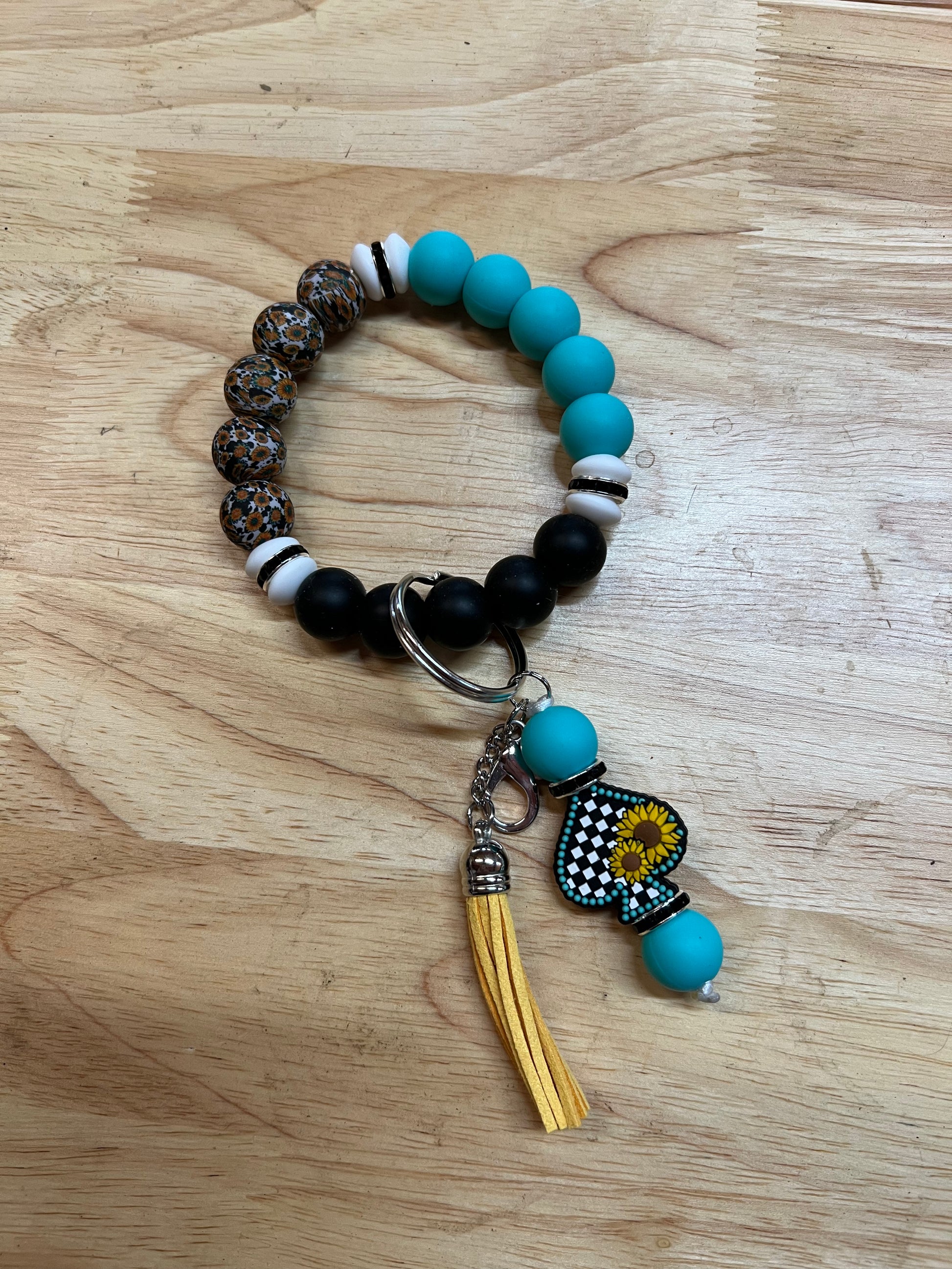 Sunflowers & Spades Bangle Keychain (8278080487562)