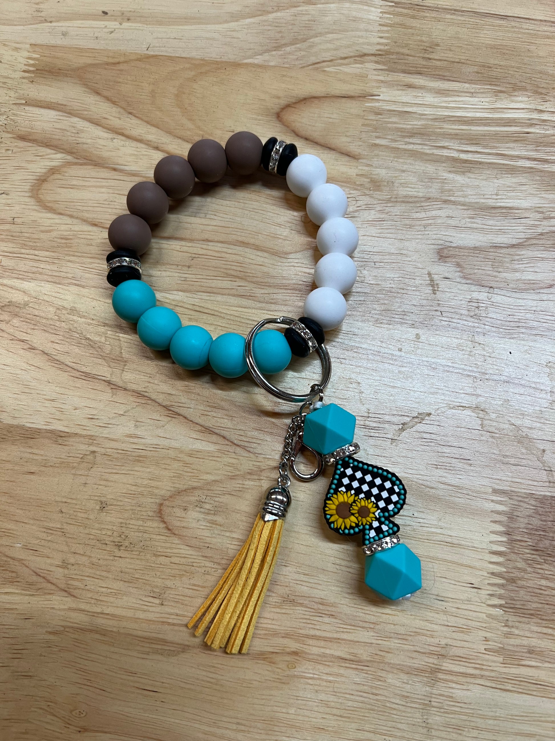 Sunflowers & Spades Bangle Keychain (8278080487562)