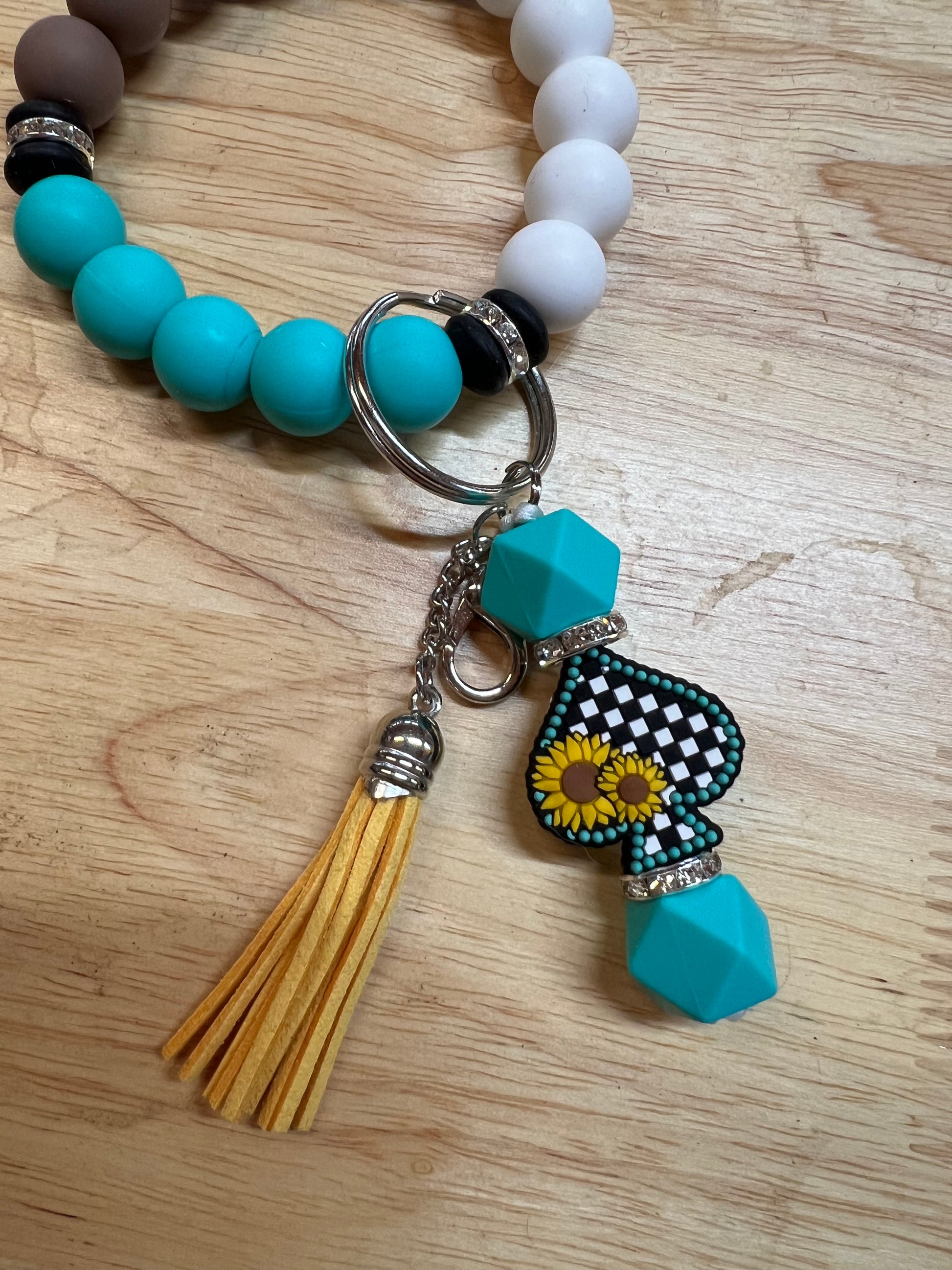 Sunflowers & Spades Bangle Keychain (8278080487562)